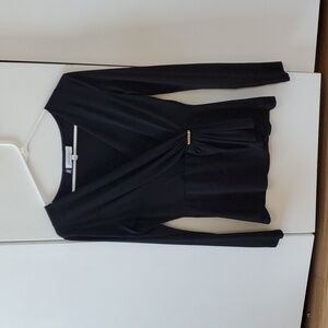 Jennifer Lopez Black Blouse | Size S | Gold Embellishment